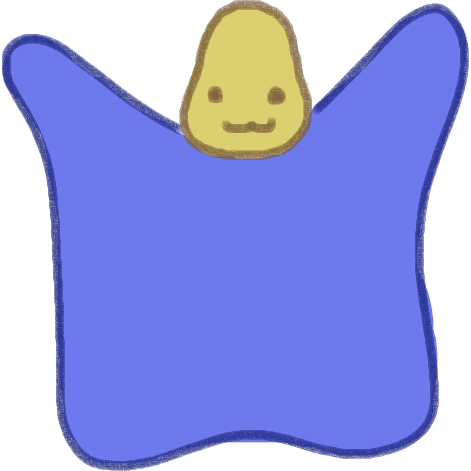 A person wearing a blue body sock with their arms up in the air.